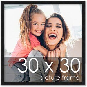 30x30 Frame Black Solid Wood Picture Square Frame
